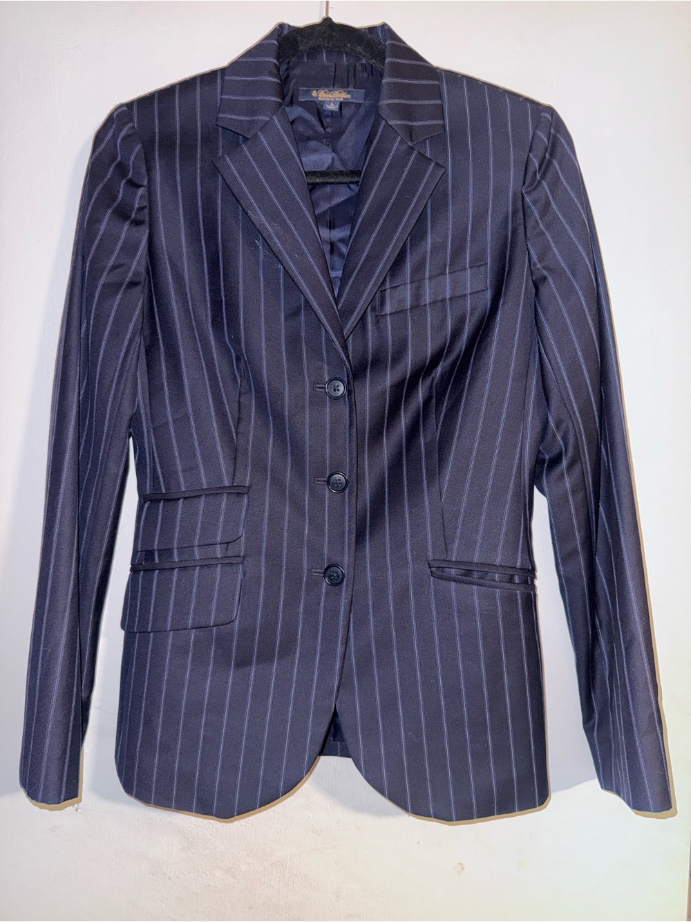 Brooks Brothers Navy Size 4 Pinstripe Tailored Jacket Blazer Italian Wool